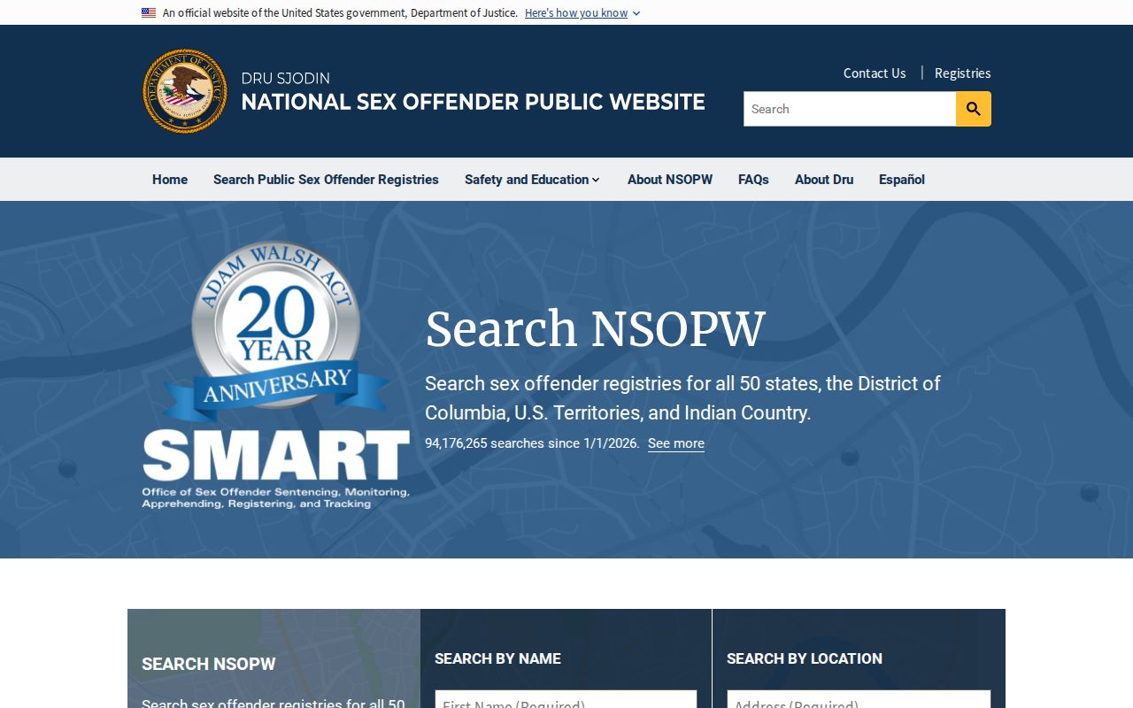 Grant County sex offender search using the official NSOPW national layer