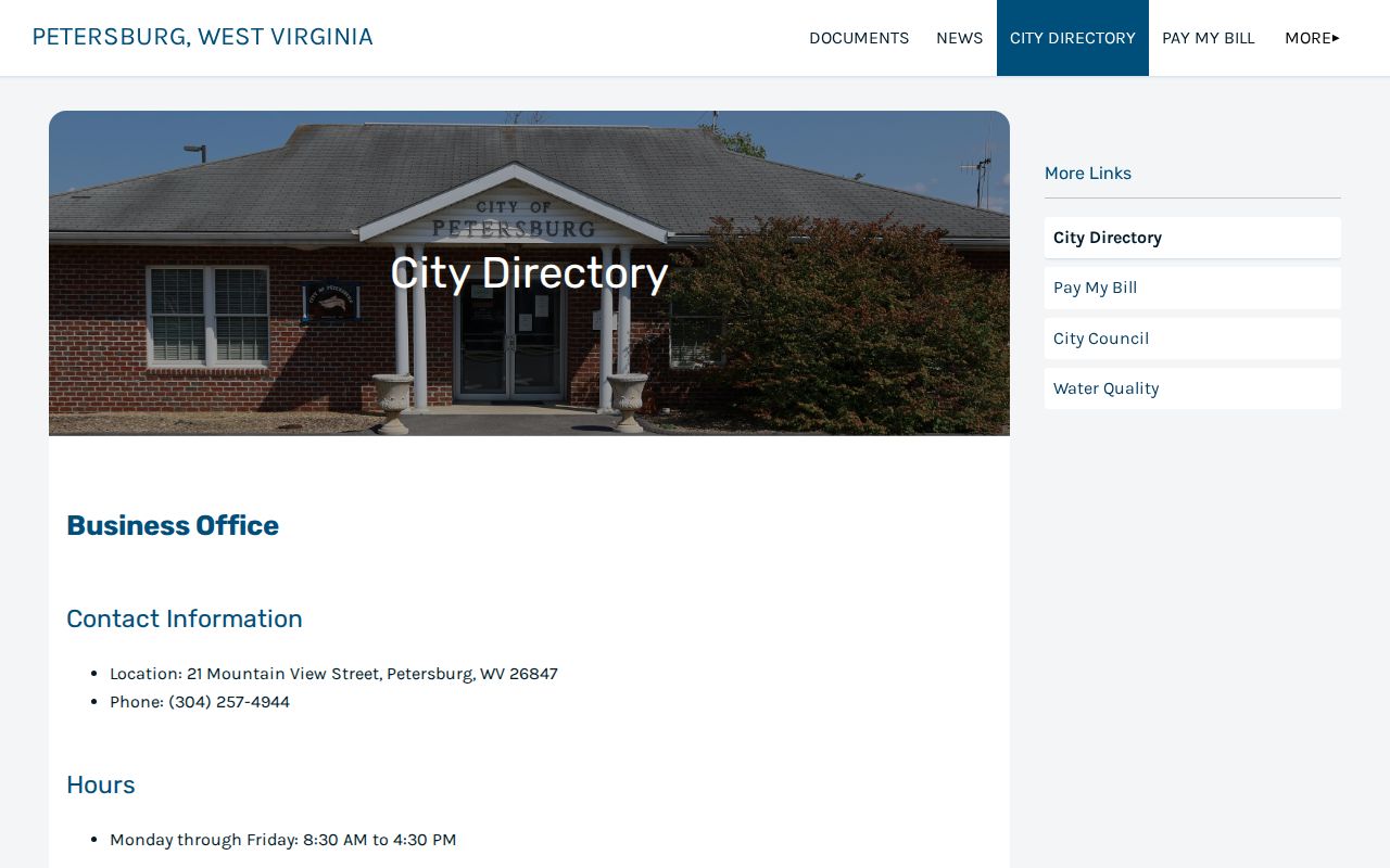 Petersburg criminal records contacts in the official city directory